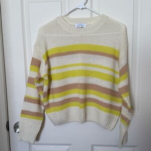 Gilli Cream, Yellow, and Tan Striped Sweater